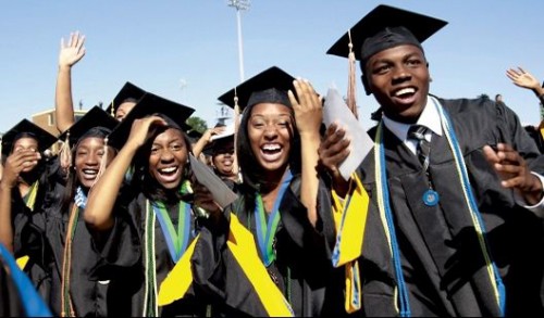 Black students graduating