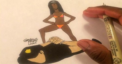 Markus Prime Art of Black Woman and Police Brutality