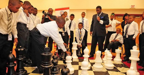 Orrin Hudson teaching chess