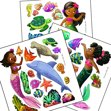 Black Mermaid Wall Decals