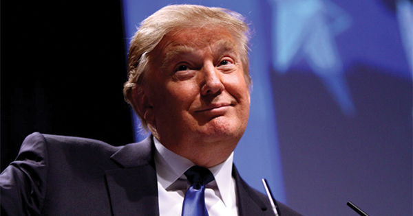 President Donald Trump smiling