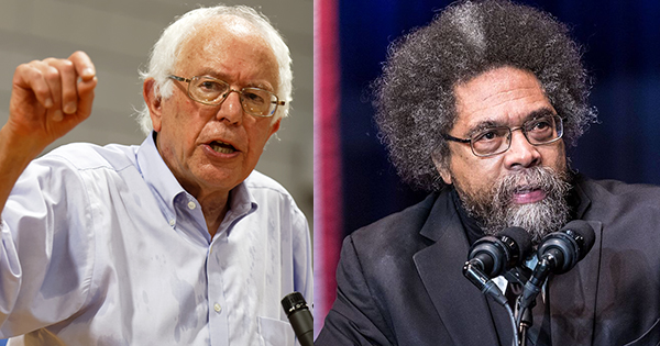 Cornell West and Bernie Sanders