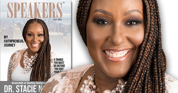 Dr. Stacie NC Grant on the cover of Speakers Magazine