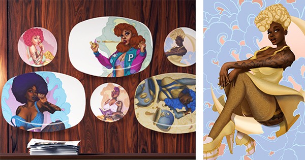 Betty D'Minx pin up art featuring Black women