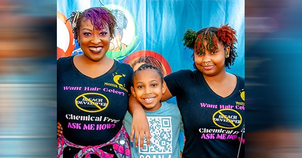 Electra Harris and her kids